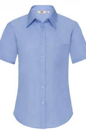 Lady-Fit Poplin Shirt S/S Mid Blue